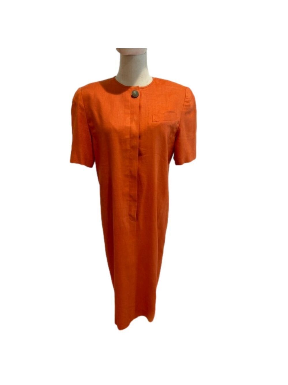 80s LINEN LIZ CLAIBORNE SHEATH MIDI DRESS W MINIMALIST VIBE RETRO RELAXED FIT 6